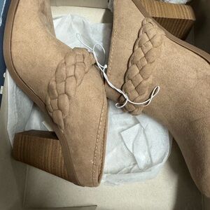 Universal Thread Braided Suede Block Heel Booties - Brown
